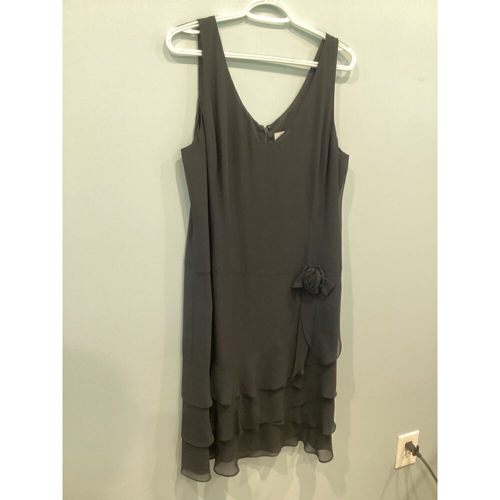 Vtg Loft Womens Shift Dress Sz 14 Chiffon Floral Classic Formal New 20s LBD Y2K